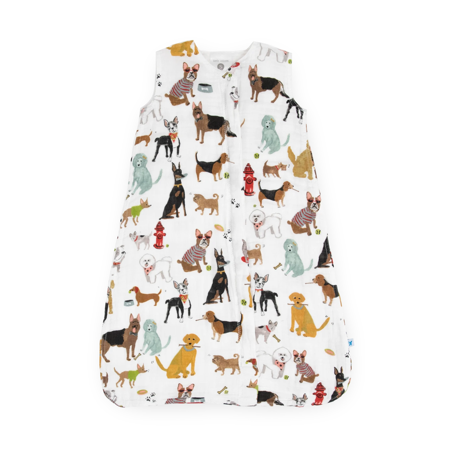 Cotton Muslin Sleep Bag - Woof 1 Cotton Muslin Sleep Bag - Woof