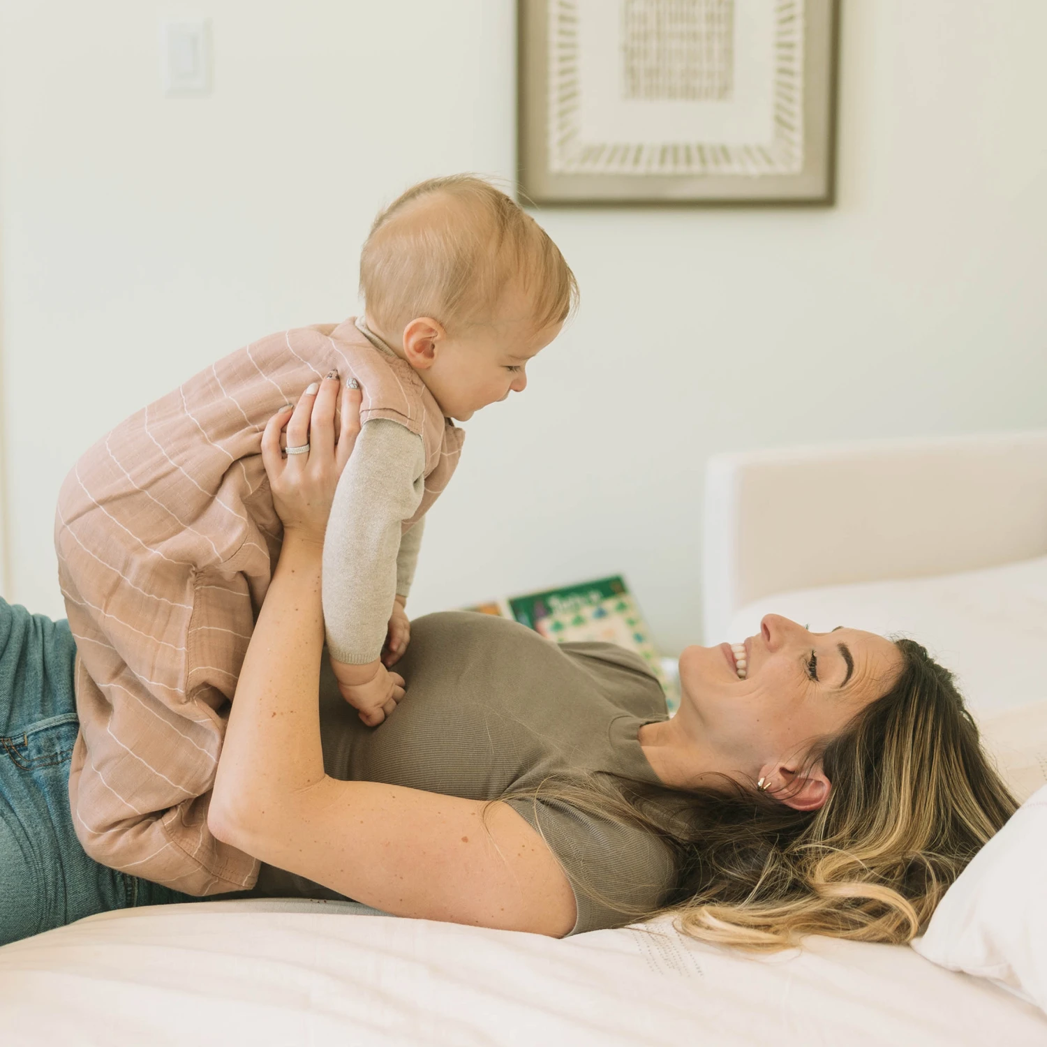 Cotton Muslin Sleep Bag - Mauve Stripe 4 Cotton Muslin Sleep Bag - Mauve Stripe - Image 4