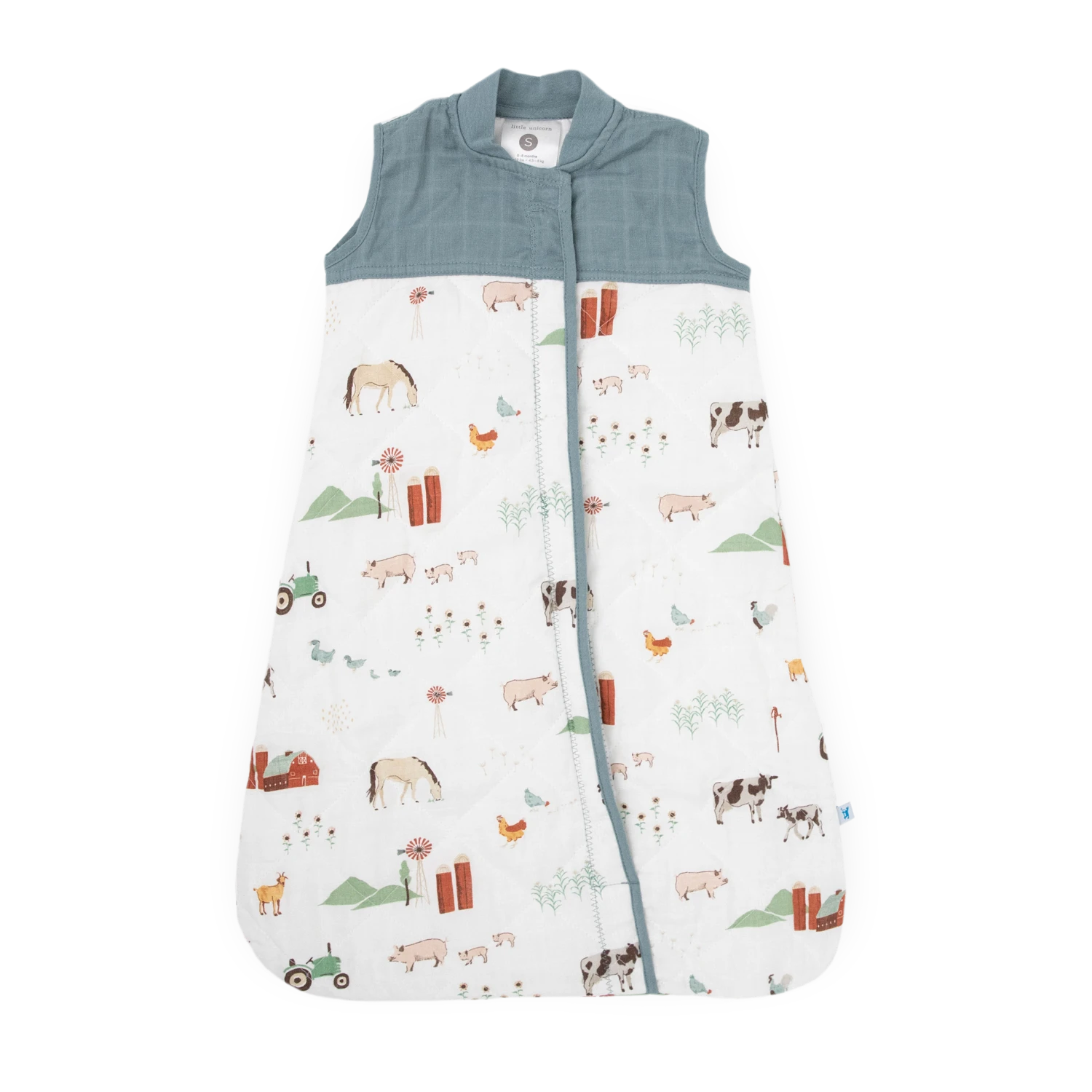 Cotton Muslin Quilted Sleep Bag - Farmyard 1 Cotton Muslin Quilted Sleep Bag - Farmyard