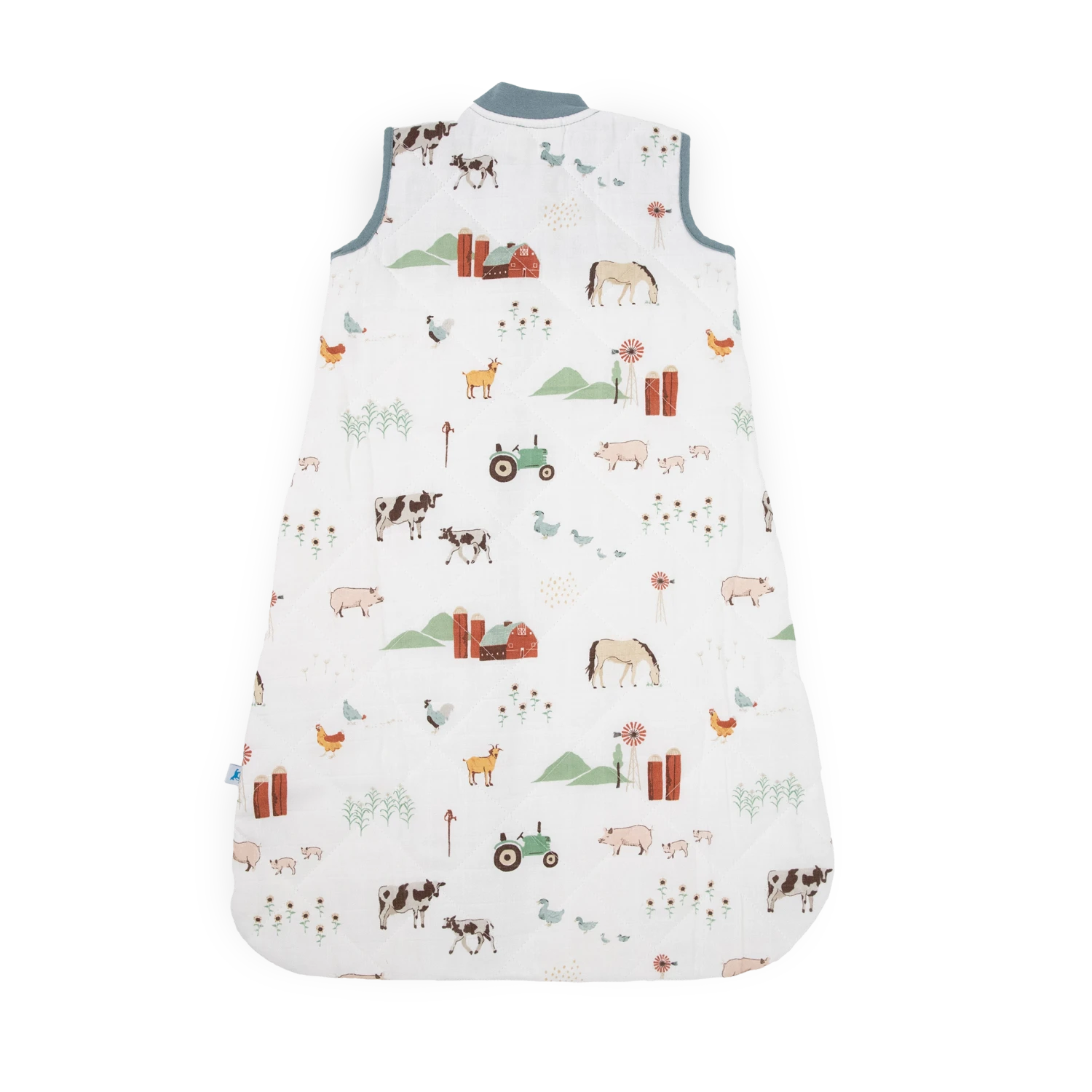 Cotton Muslin Quilted Sleep Bag - Farmyard 3 Cotton Muslin Quilted Sleep Bag - Farmyard - Image 3
