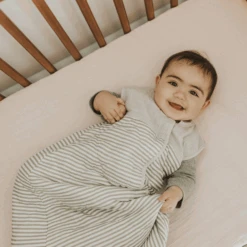 Cotton Muslin Quilted Sleep Bag - Grey Stripe 9 Cotton Muslin Quilted Sleep Bag - Grey Stripe -Tiny Baby Essentials Store UC0701S NB 4