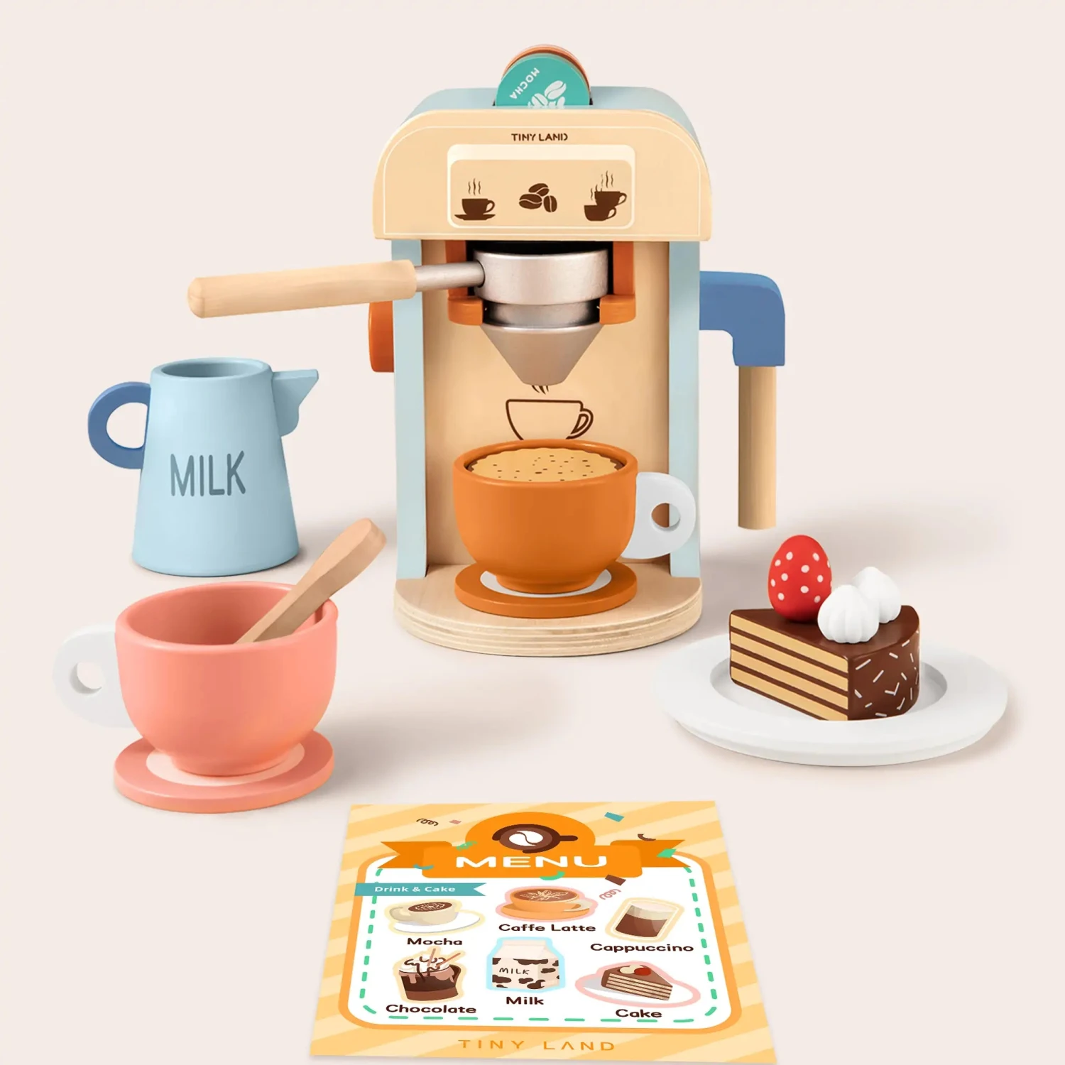 Wooden Kids Play Coffee Maker Set 5 Wooden Kids Play Coffee Maker Set - Image 5