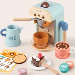 Wooden Kids Play Coffee Maker Set 11 Wooden Kids Play Coffee Maker Set -Tiny Baby Essentials Store WT0009 3