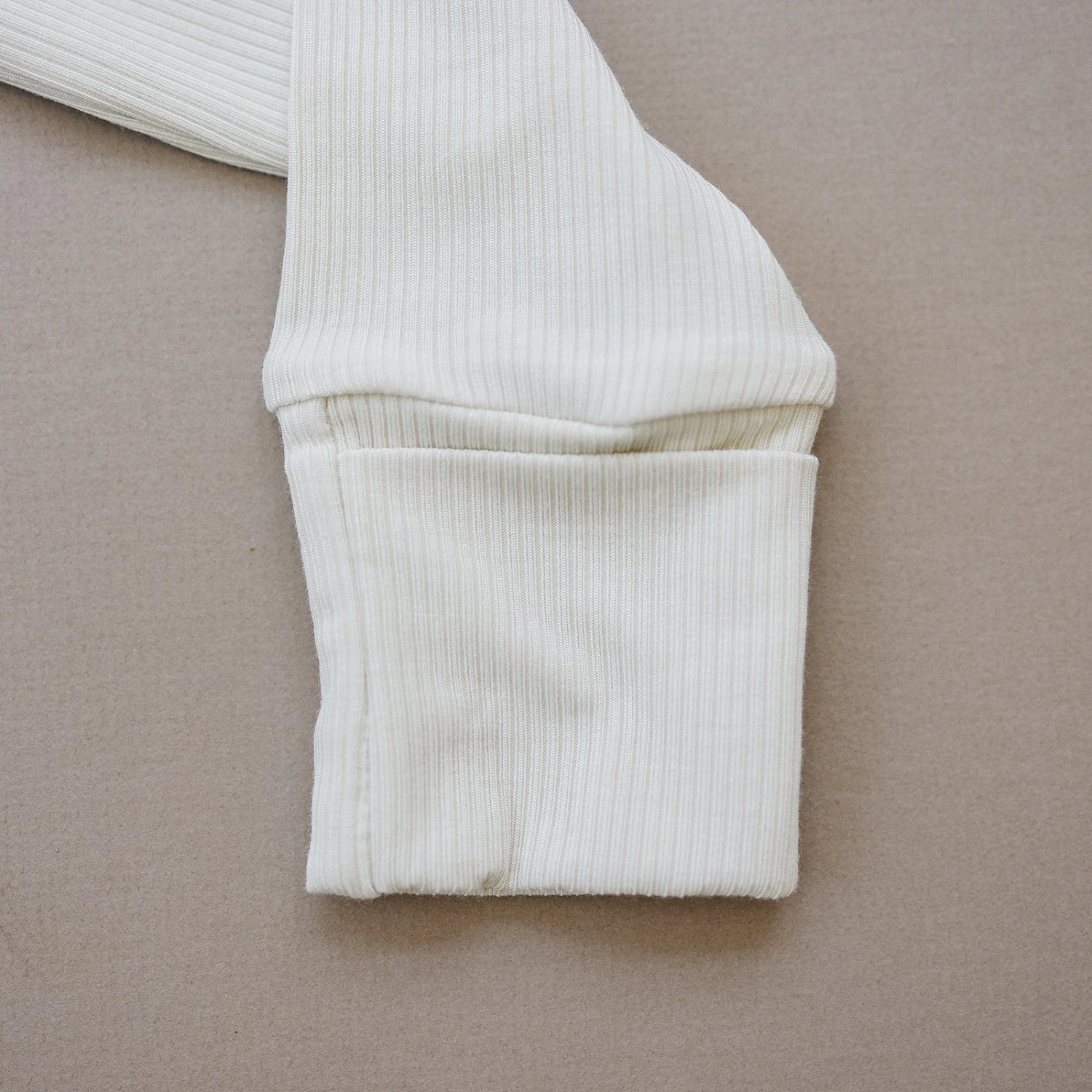 Ribbed Bamboo Zipper | Cream 4 Ribbed Bamboo Zipper | Cream - Image 4