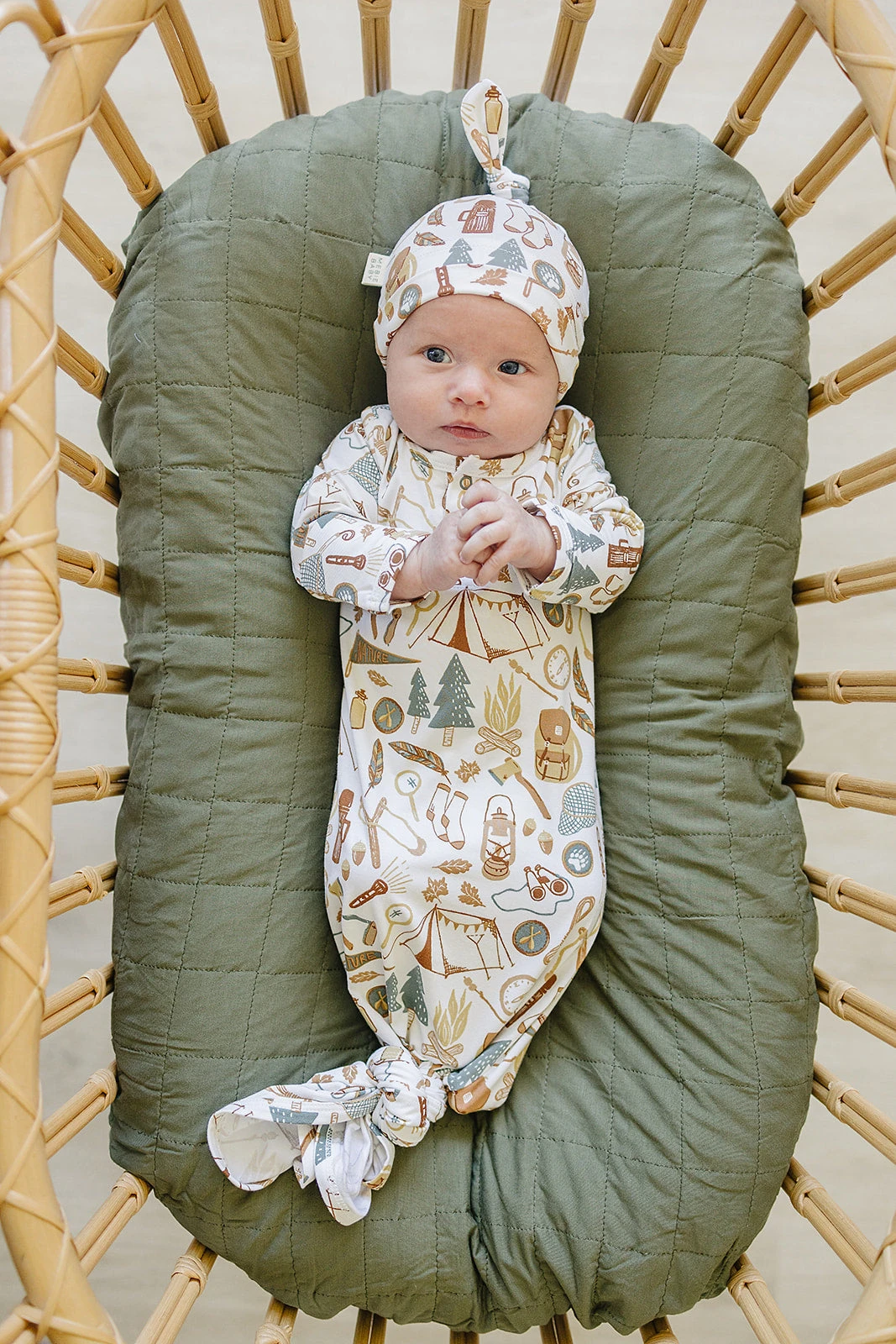 Bamboo Newborn Knot Hat | Camping Trip 2 Bamboo Newborn Knot Hat | Camping Trip - Image 2