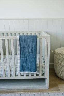 Muslin Crib Sheet | Coastal Plaid -Tiny Baby Essentials Store Z4A3783 websize f4c179d6 1e08 43d7 b6af 3c51a2863b2f