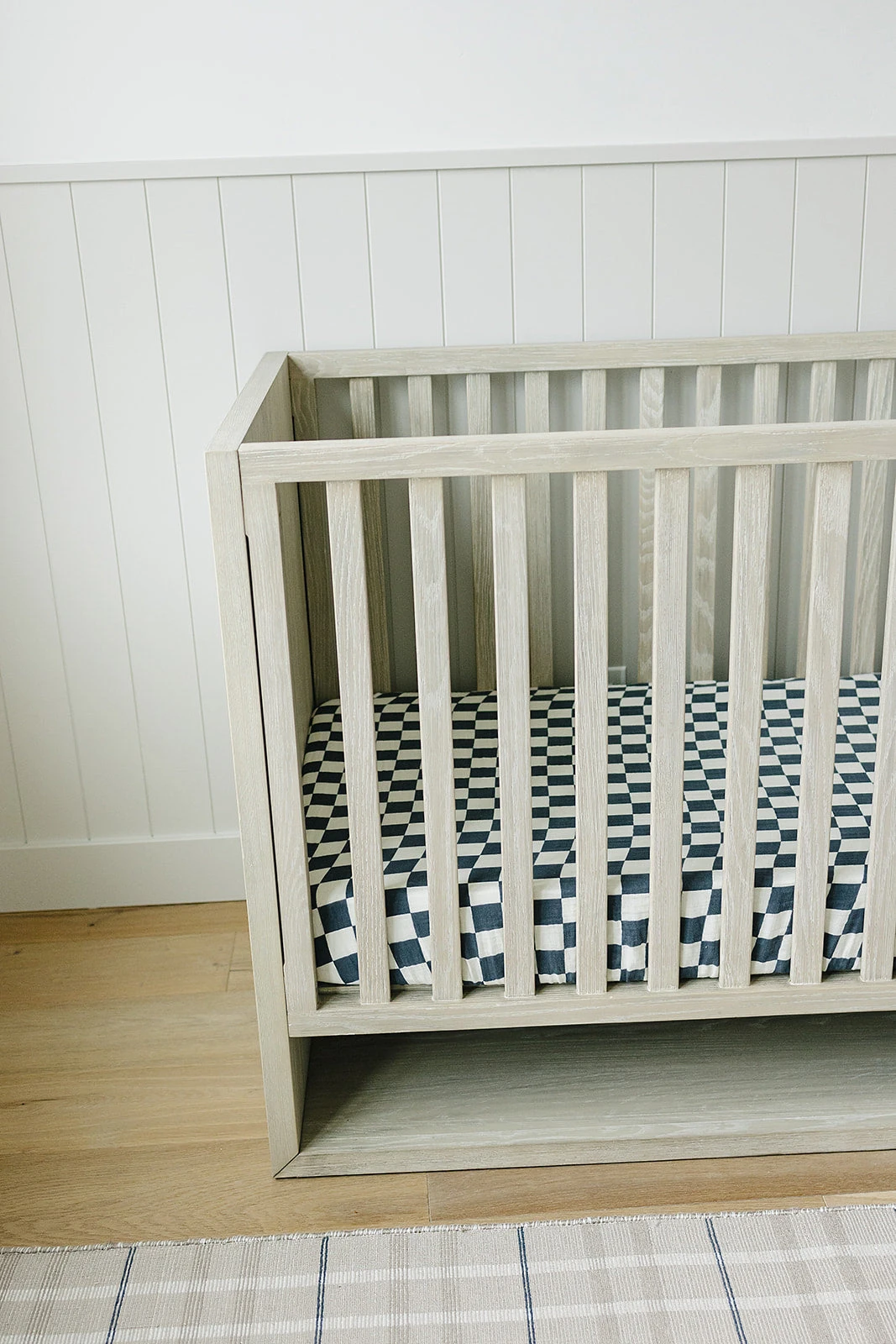 Muslin Crib Sheet | Charcoal Checkered 2 Muslin Crib Sheet | Charcoal Checkered - Image 2
