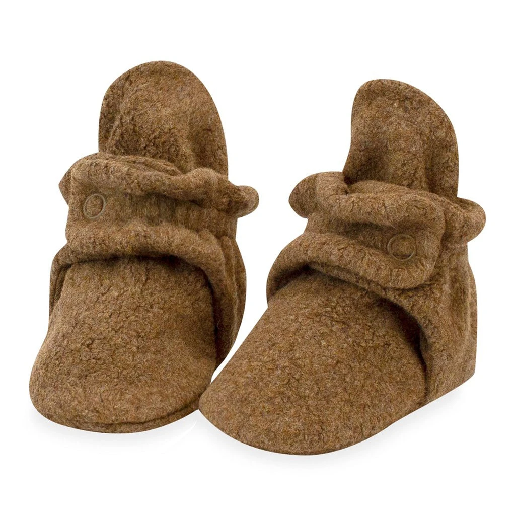 Cozie Fleece Baby Booties | Mocha 2 Cozie Fleece Baby Booties | Mocha - Image 2