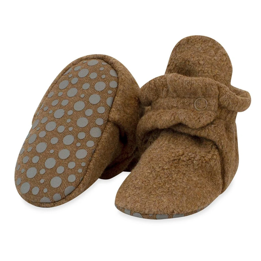 Cozie Fleece Baby Booties | Mocha 1 Cozie Fleece Baby Booties | Mocha
