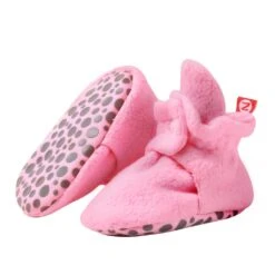 Cozie Fleece Booties With Grippers Pinks