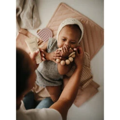 Mushie Rainbow Teether -Tiny Baby Essentials Store adorable blush rainbow teether