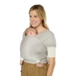 Ergobaby Aura Baby Wrap -Tiny Baby Essentials Store aura wrap knit grey stripe