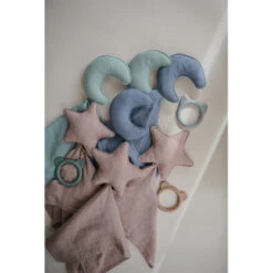 Mushie Moon Lovey -Tiny Baby Essentials Store blue assorted