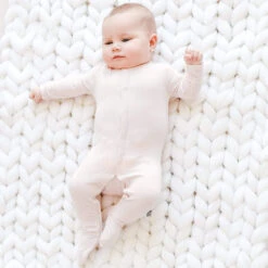 Snap Footie -Tiny Baby Essentials Store blush footie snap