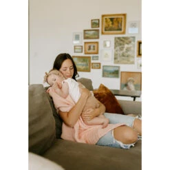 Little Unicorn Deluxe Muslin Quilt -Tiny Baby Essentials Store blush lifestyle blanket