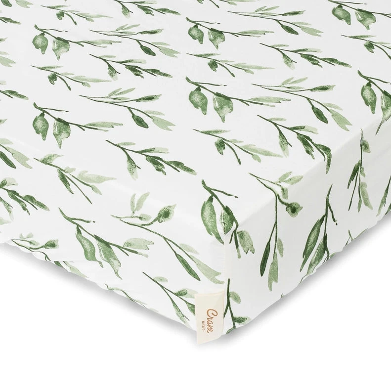 Parker Leaf Fitted Crib Sheet | Leaf 1 Parker Leaf Fitted Crib Sheet | Leaf