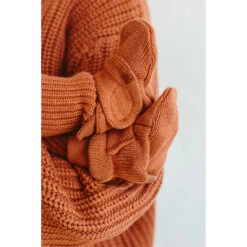 Cotton Knit Stay On Baby Boots | Clay 6 Cotton Knit Stay On Baby Boots | Clay -Tiny Baby Essentials Store clay knit booties