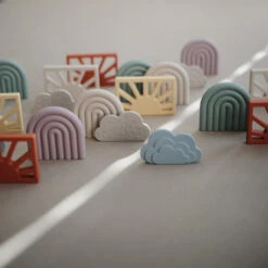 Mushie Sun Teether 32 Mushie Sun Teether -Tiny Baby Essentials Store cloud rainbow sun teether