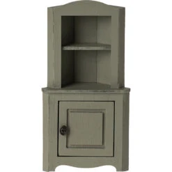 Maileg Mouse Corner Cabinet -Tiny Baby Essentials Store cornercabinetlightgreen