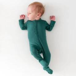 Snap Footie -Tiny Baby Essentials Store emerald snap footie