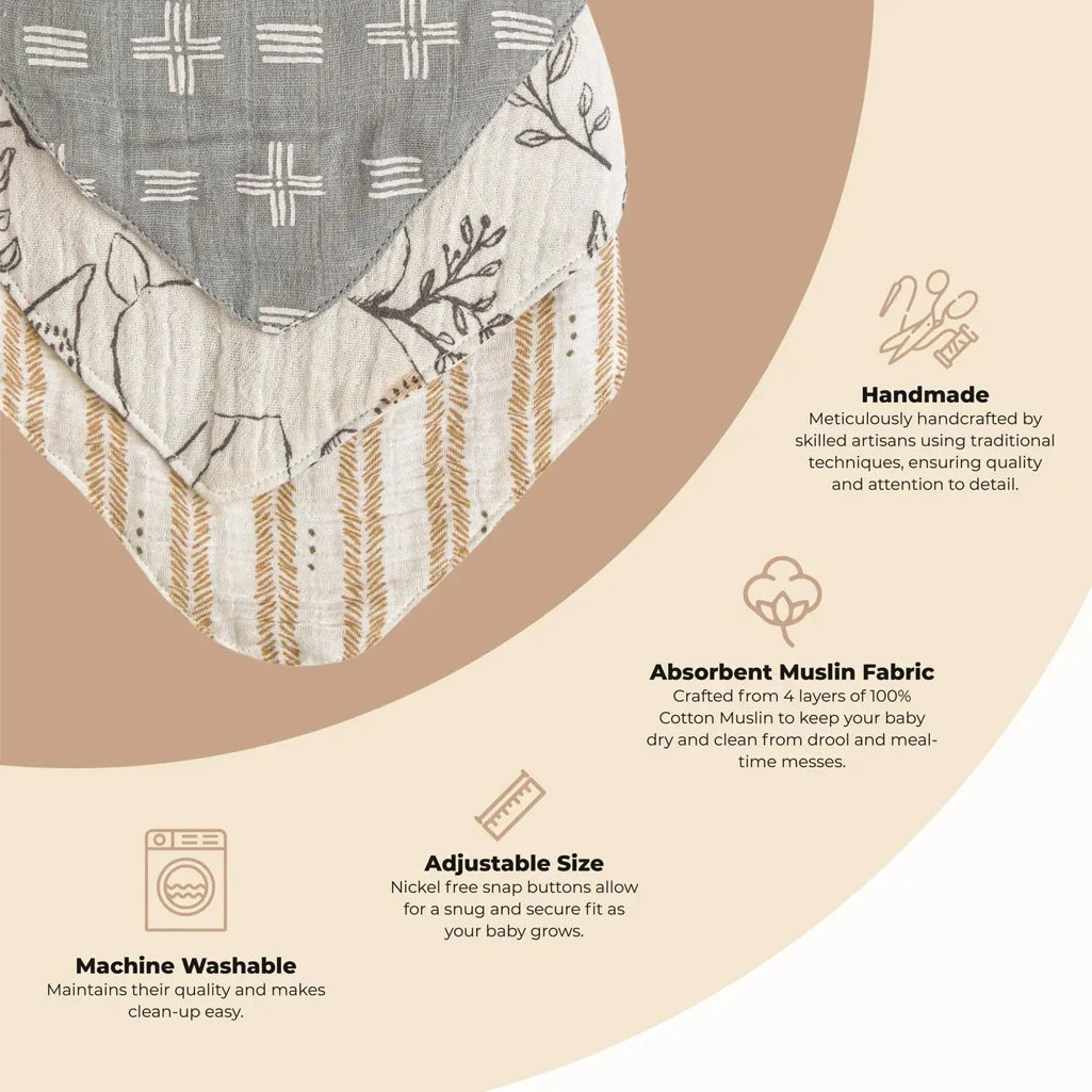 Ezra Muslin Bib Set 6 Ezra Muslin Bib Set - Image 6