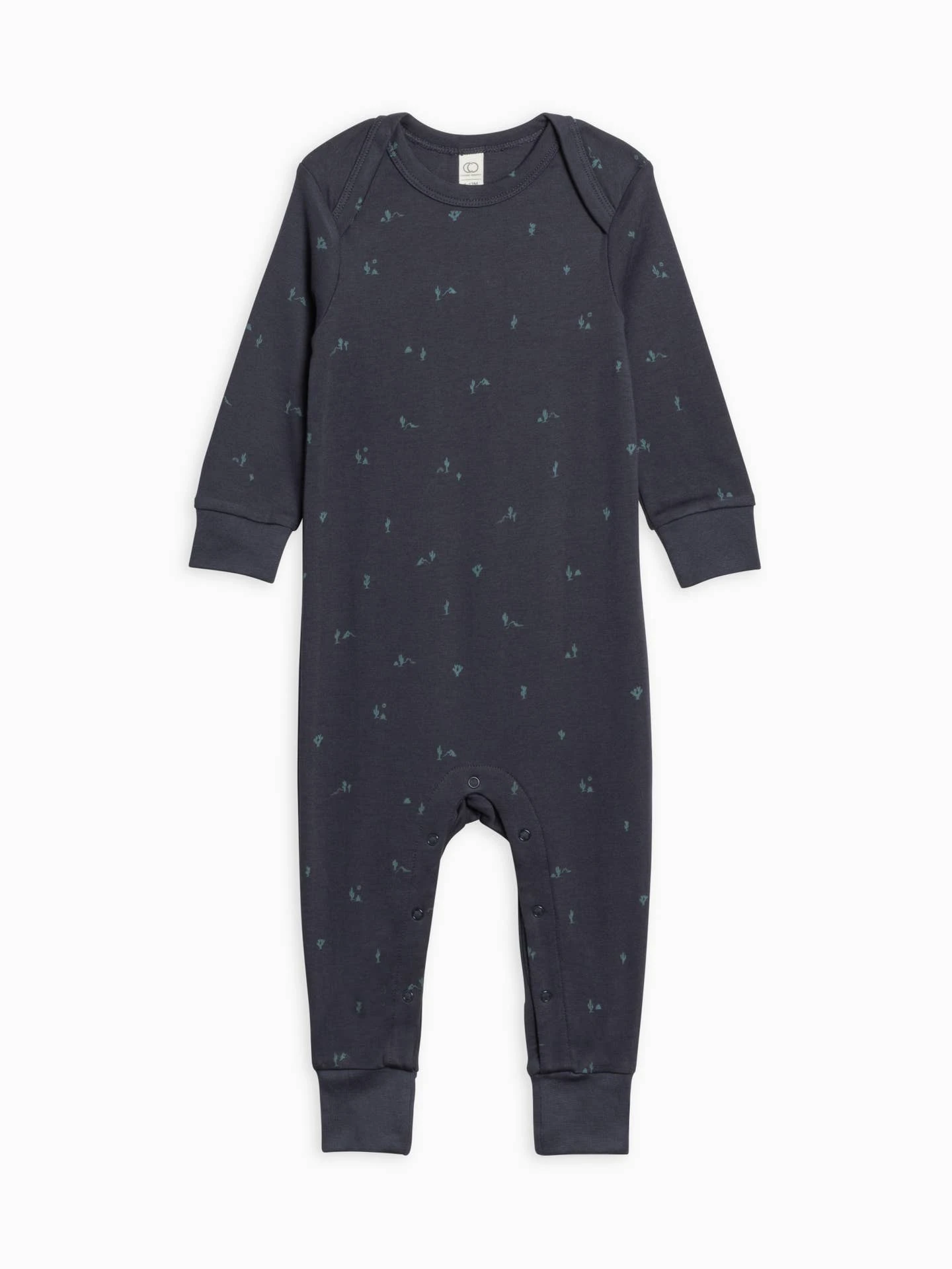 Organic Baby Aspen Romper - Cactus / Navy + Teal 1 Organic Baby Aspen Romper - Cactus / Navy + Teal