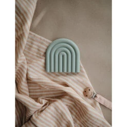 Mushie Rainbow Teether -Tiny Baby Essentials Store green teether