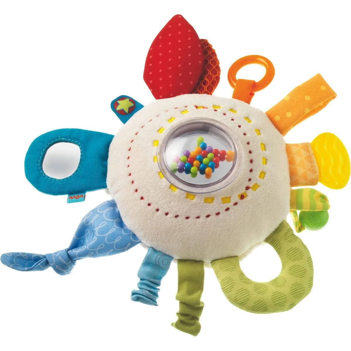 HABA USA Teether Cuddly Rainbow Round Activity Toy 1 HABA USA Teether Cuddly Rainbow Round Activity Toy