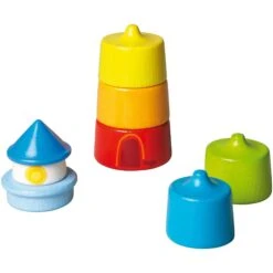 HABA Lighthouse Wooden Rainbow Stacker 9 HABA Lighthouse Wooden Rainbow Stacker -Tiny Baby Essentials Store haba stacking sorting lighthouse wooden rainbow stacker 28750674559074