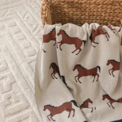 Jacquard Sweater Knit Baby Blanket 28 Jacquard Sweater Knit Baby Blanket -Tiny Baby Essentials Store horse