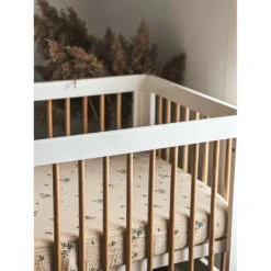 Organic Cotton Mulsin Fitted Crib Sheets -Tiny Baby Essentials Store house of elia organic cotton muslin crib sheet blueberry