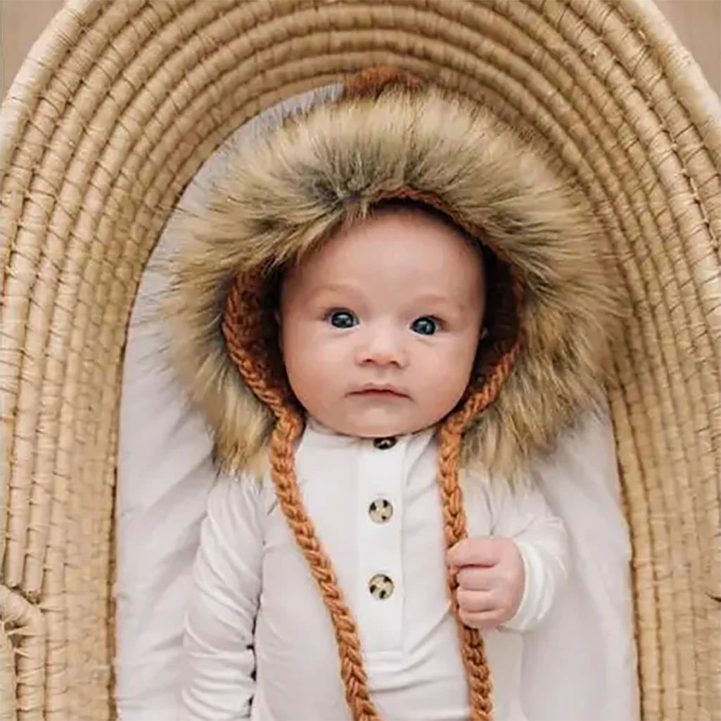 Huggalugs Hand Knit Bonnet | Pecan 2 Huggalugs Hand Knit Bonnet | Pecan - Image 2