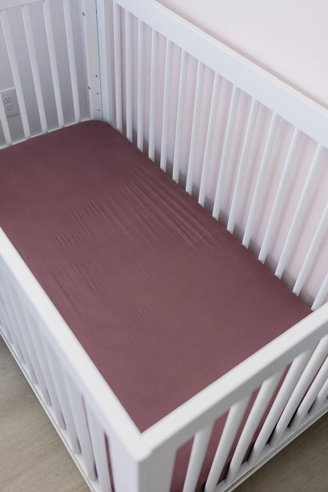 Bamboo Stretch Crib Sheet | Plum 3 Bamboo Stretch Crib Sheet | Plum - Image 3