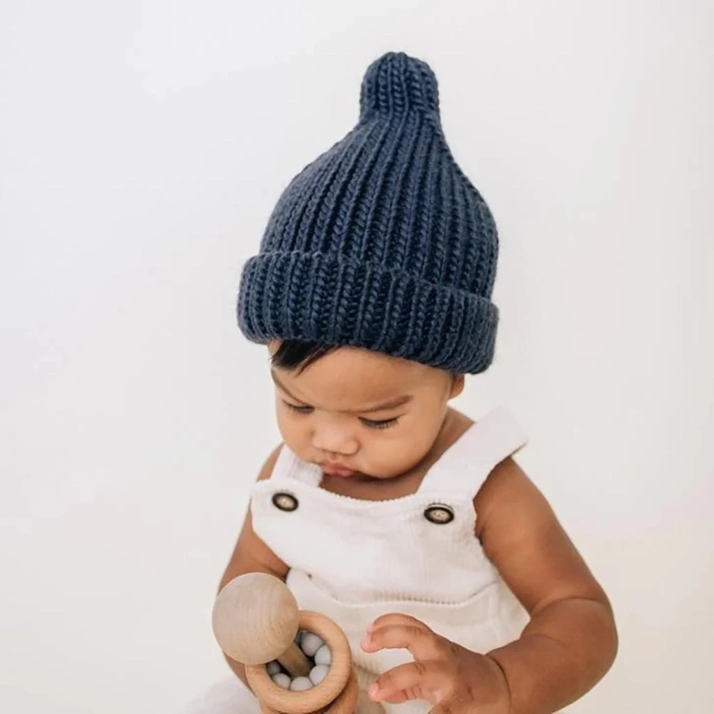 Peak Knit Beanie | Indigo 2 Peak Knit Beanie | Indigo - Image 2