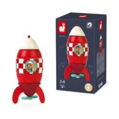 Janod Wooden Magnetic Rocket -Tiny Baby Essentials Store janod magnetic rocket 4