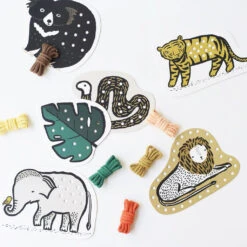 Lacing Cards 24 Lacing Cards -Tiny Baby Essentials Store jungle lacing cards