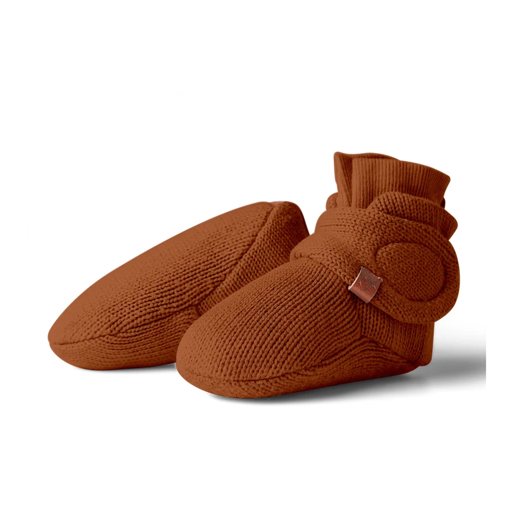 Cotton Knit Stay On Baby Boots | Clay 1 Cotton Knit Stay On Baby Boots | Clay