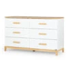 Lala Big 6-Drawer Dresser | White/Red Oak