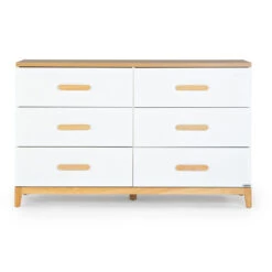 Lala Big 6-Drawer Dresser | White/Red Oak -Tiny Baby Essentials Store lala big dresser5