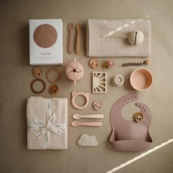 Mushie Teething Ring -Tiny Baby Essentials Store lifestyle2mushieteethersblushcat