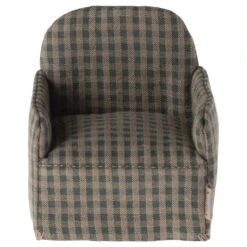Maileg Mouse Chair -Tiny Baby Essentials Store maileg mouse chair green checkered 01