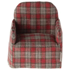 Maileg Mouse Chair -Tiny Baby Essentials Store maileg mouse chair red checkered 01