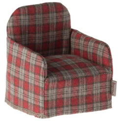 Maileg Mouse Chair -Tiny Baby Essentials Store maileg mouse chair red checkered 02