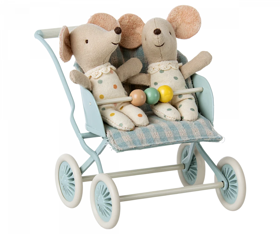 Maileg Baby Mouse Stroller 3 Maileg Baby Mouse Stroller - Image 3