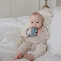 Mushie No Drop Teether 19 Mushie No Drop Teether -Tiny Baby Essentials Store mushie nodrop teether dino lifestyle 02