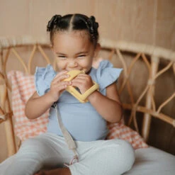 Mushie No Drop Teether 17 Mushie No Drop Teether -Tiny Baby Essentials Store mushie nodrop teether sun lifestyle 01