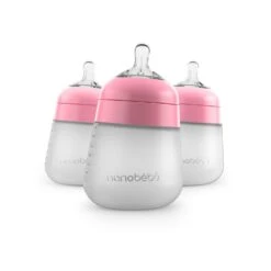 Nanobébé US Flexy Silicone Baby Bottle -Tiny Baby Essentials Store nanobebe pink 3 pack flexy silicone baby bottle 15276077056042