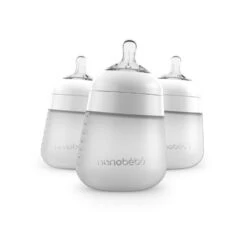 Nanobébé US Flexy Silicone Baby Bottle -Tiny Baby Essentials Store nanobebe white 3 pack flexy silicone baby bottle 15276078202922