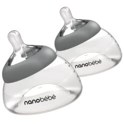 Breastmilk Baby Bottle 26 Breastmilk Baby Bottle -Tiny Baby Essentials Store nanobebe BreastmilkBottle 2 Pack Hero Grey