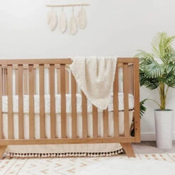 Oatmeal Boho Knit Blanket -Tiny Baby Essentials Store oatmeal knit blanket4